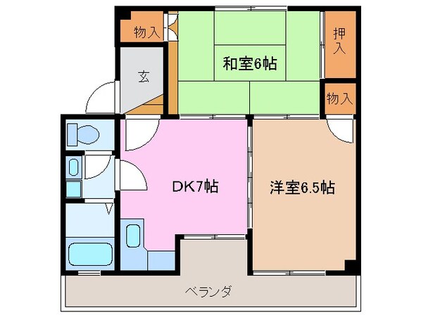 レーベンハイツ中部の物件間取画像